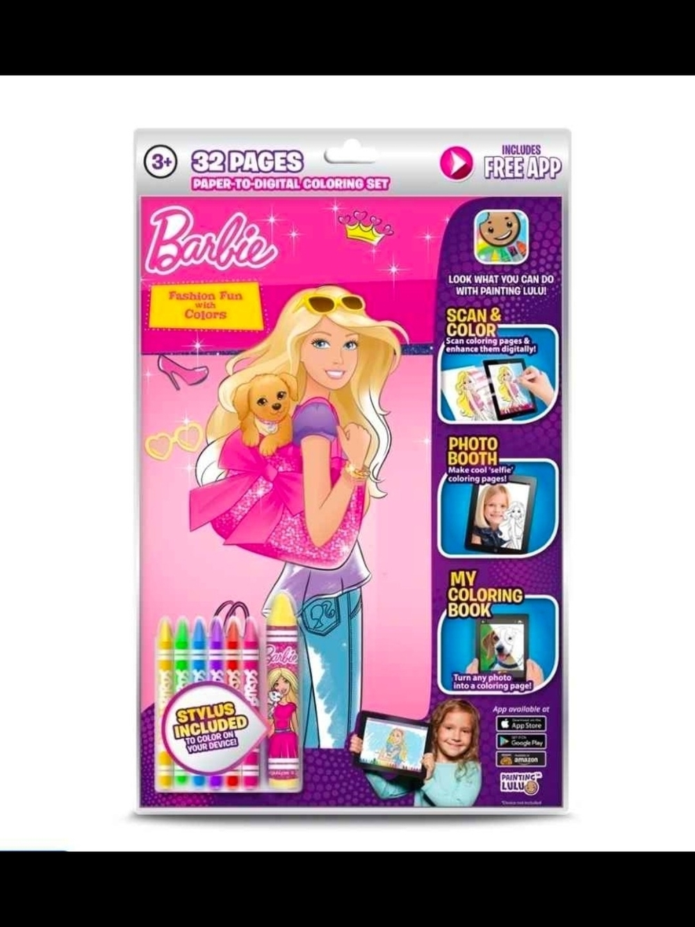 Barbie Paper-to-Digital Coloring Set - Pink
